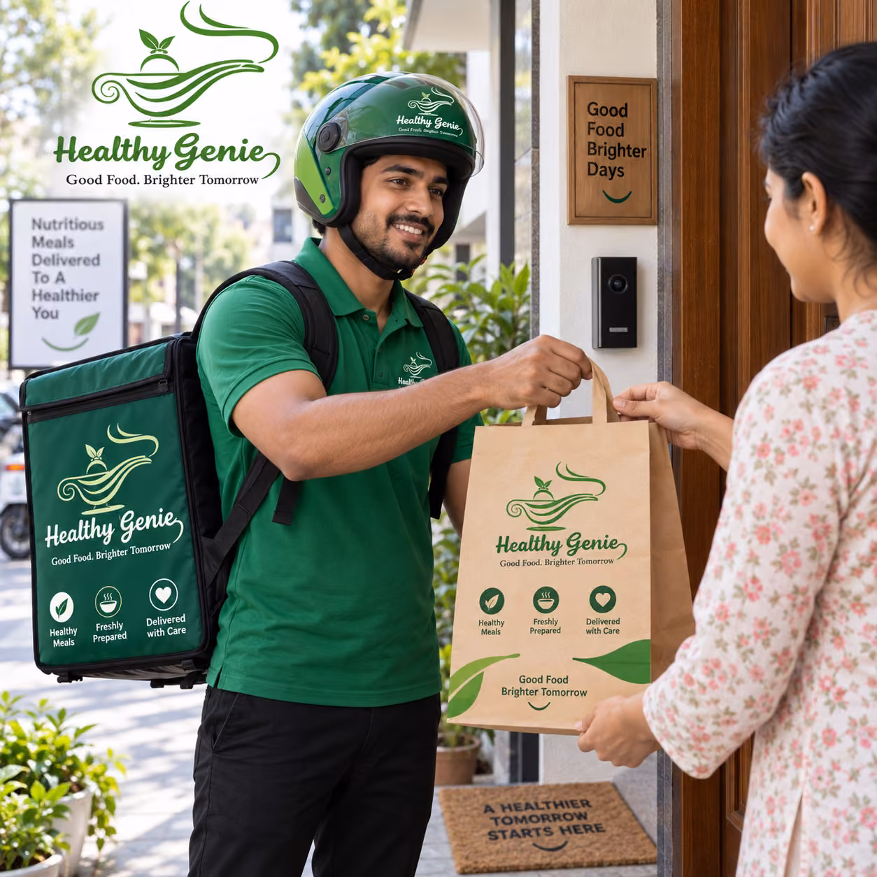 Meals being packed carefully for delivery