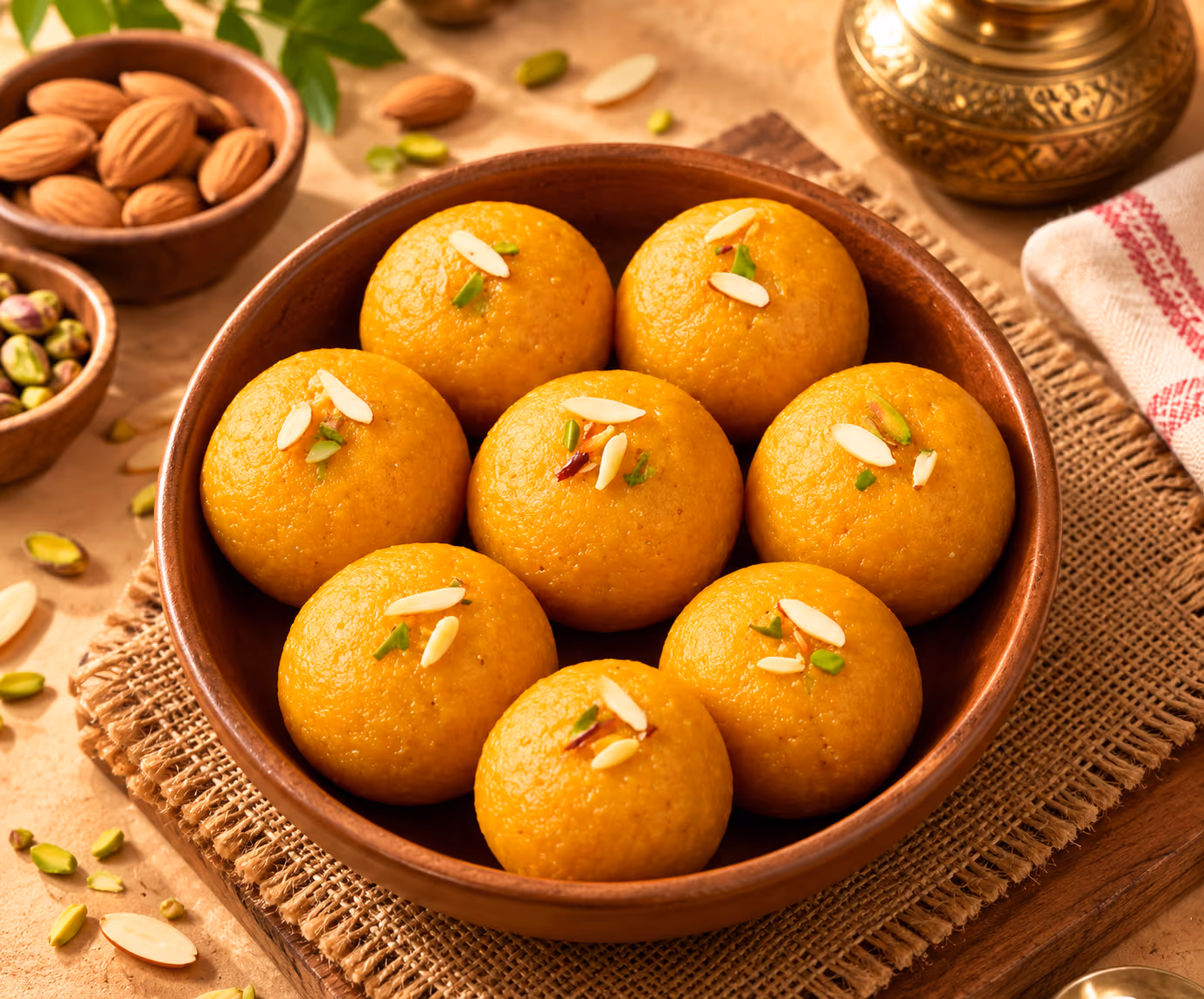 Besan Laddoo (Less Sugar)