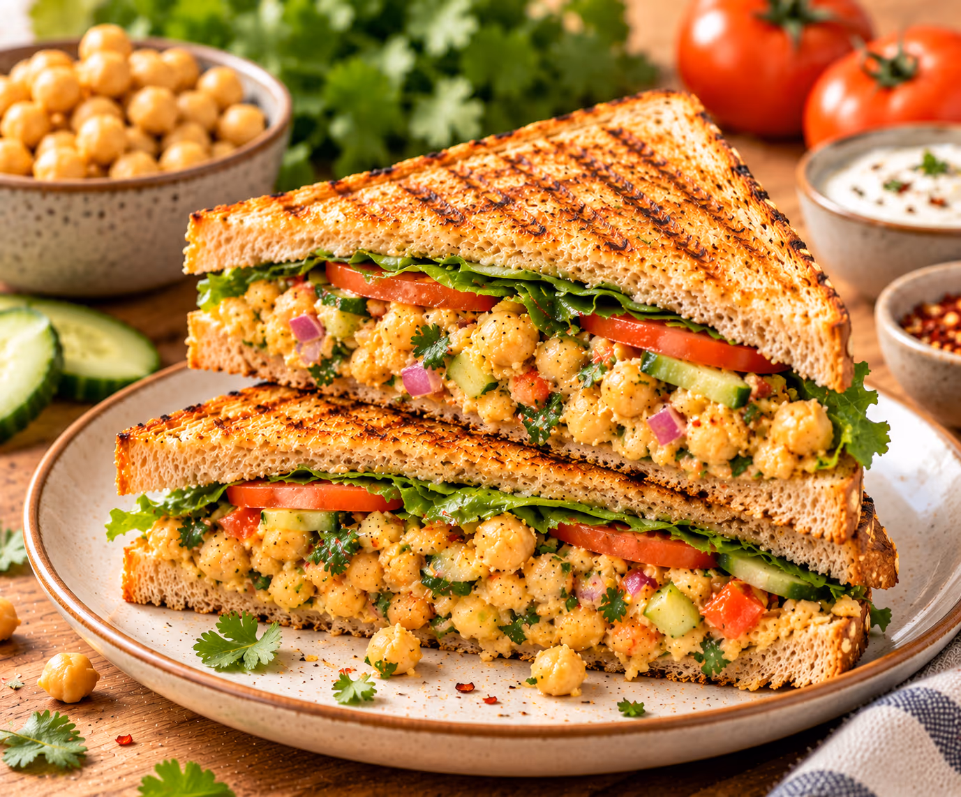 High Protein Chickpea Sandwich