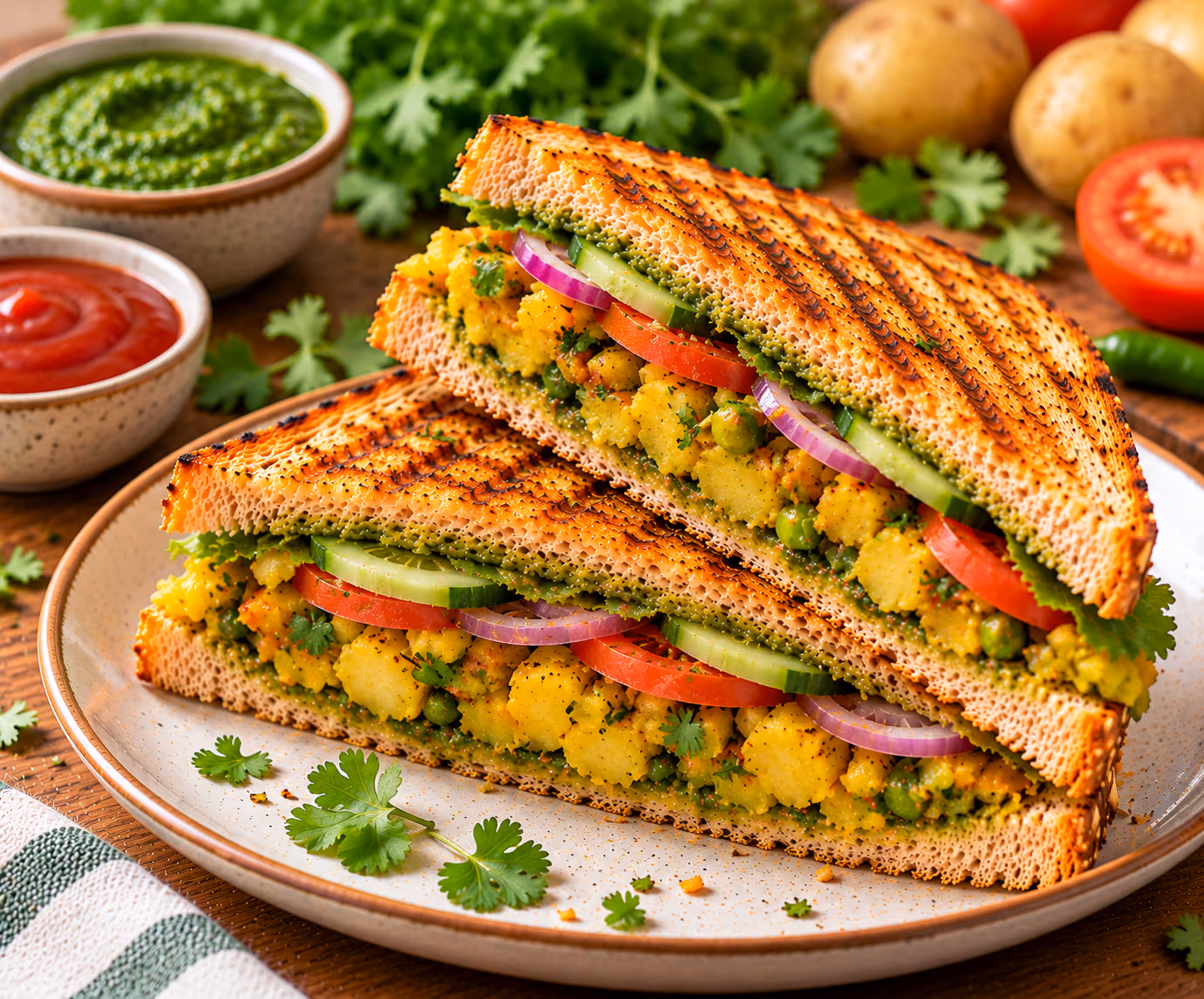 Mumbai Masala Grilled Sandwich