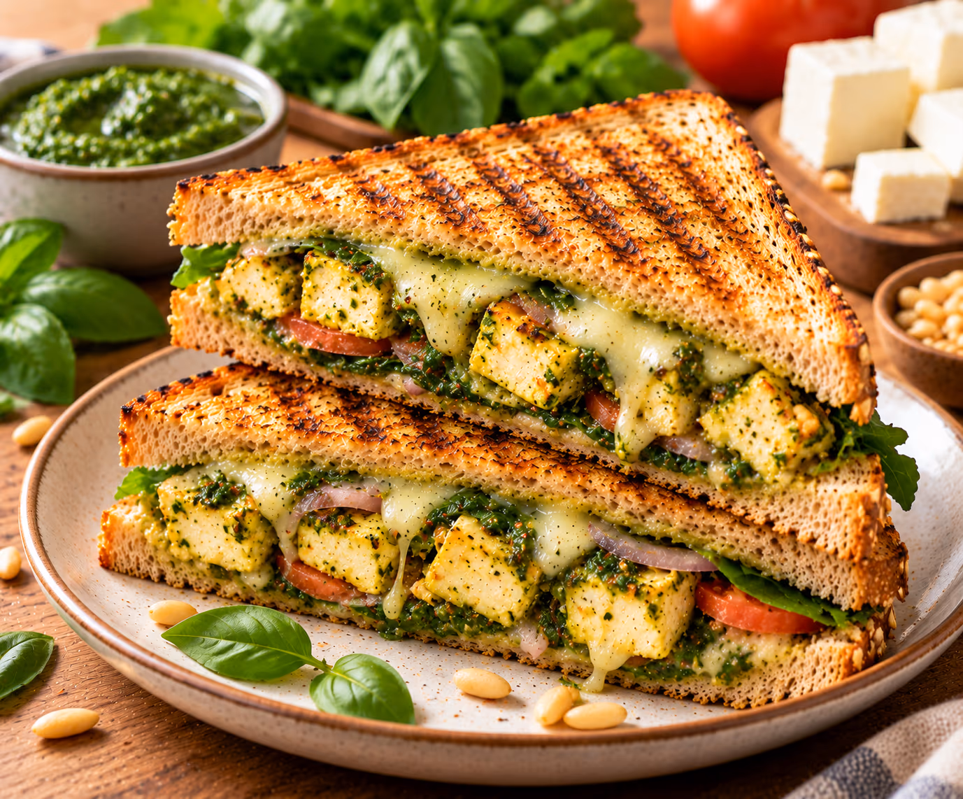 Pesto Paneer Sandwich