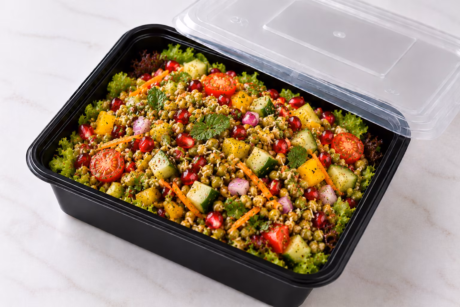 Nutri Dense Green Mung And Pomegranate Salad