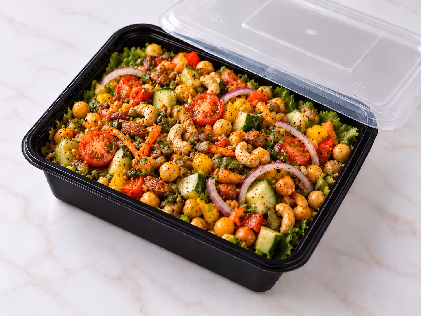 Masala Nut And Chickpea Salad
