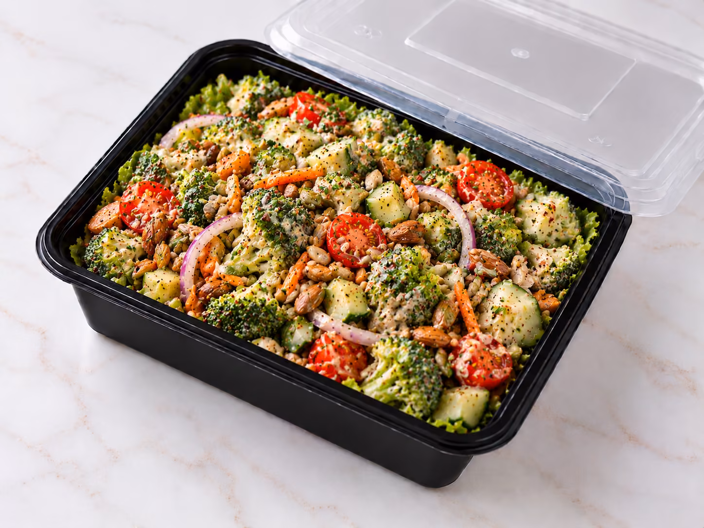 Creamy Tahini Broccoli Salad