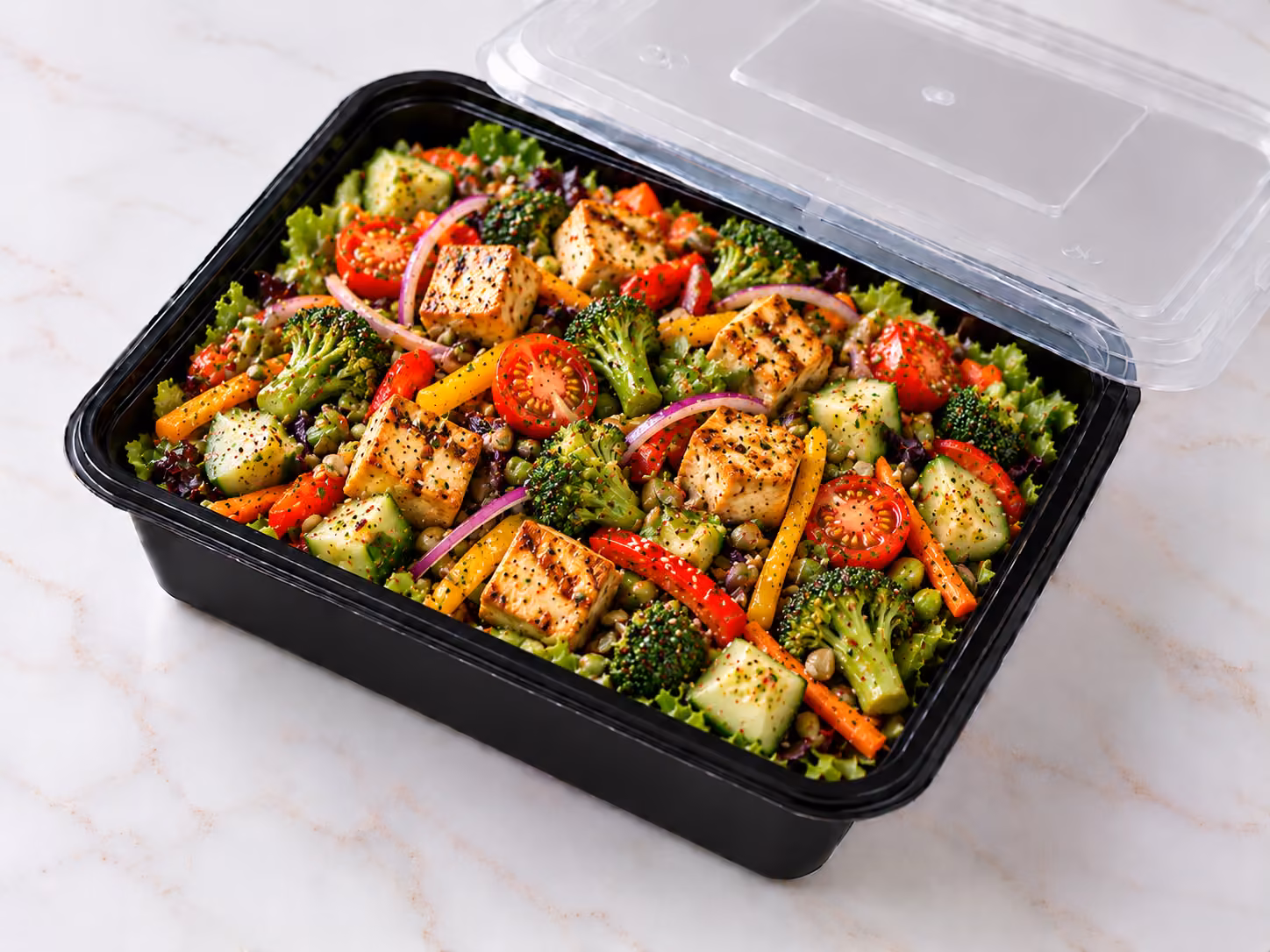Grilled Tofu Veggie Salad