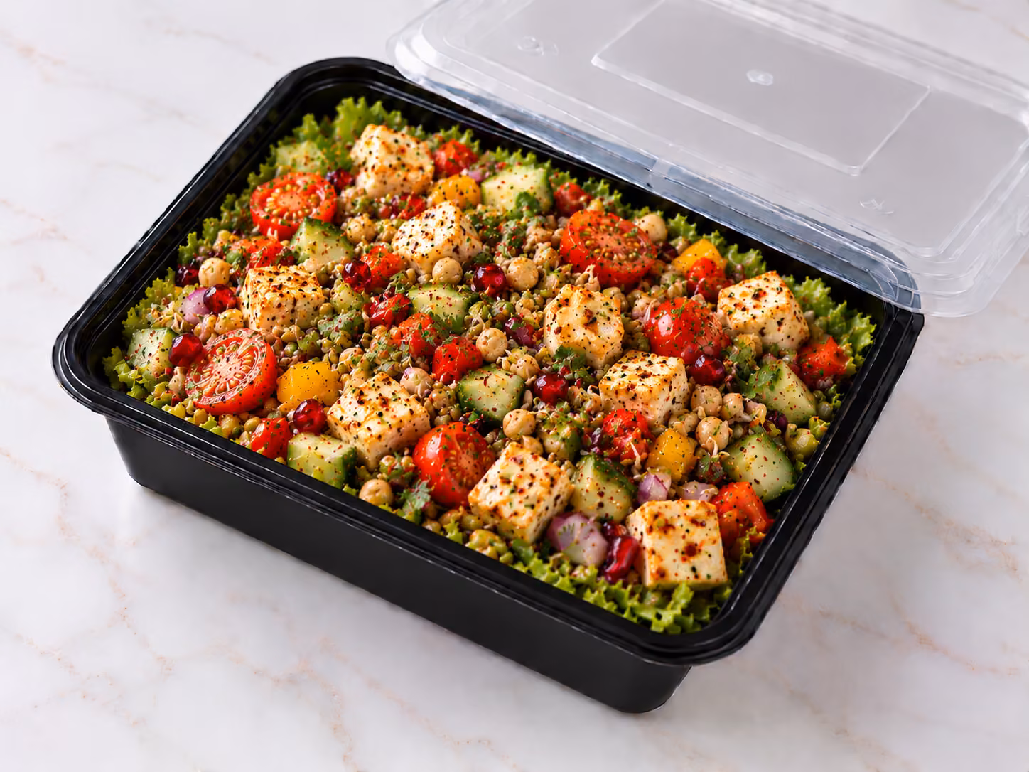Sprout Paneer Chat Salad